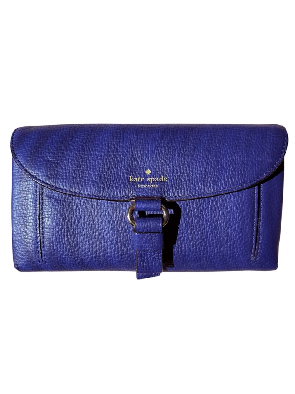 Kate Spade Clarke Street Jaimie Wallet Navy Blue Pebbled Leather WLRU290